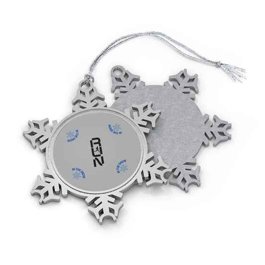 Run In The Snow Pewter Snowflake Ornament