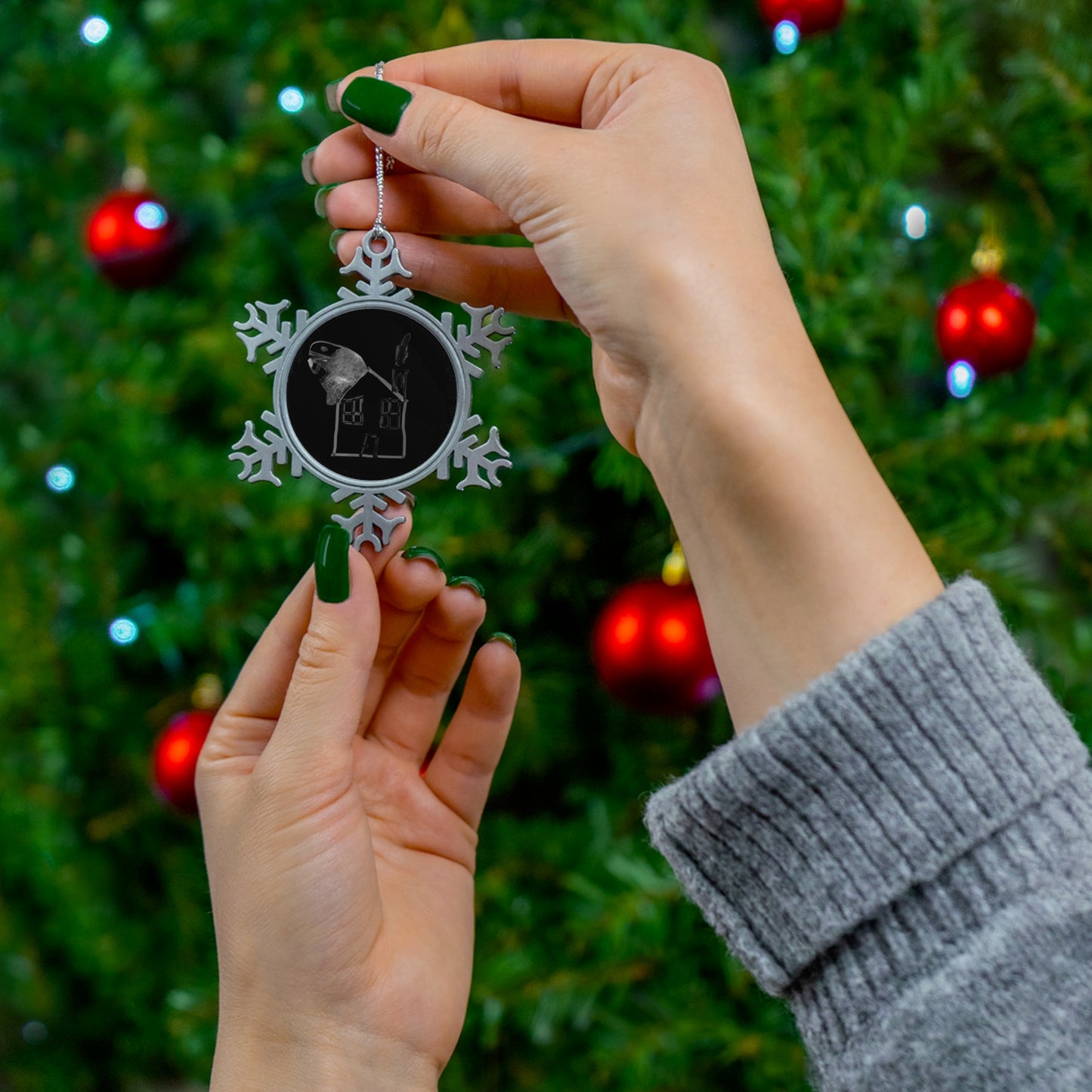 SNO'E House Pewter Snowflake Ornament