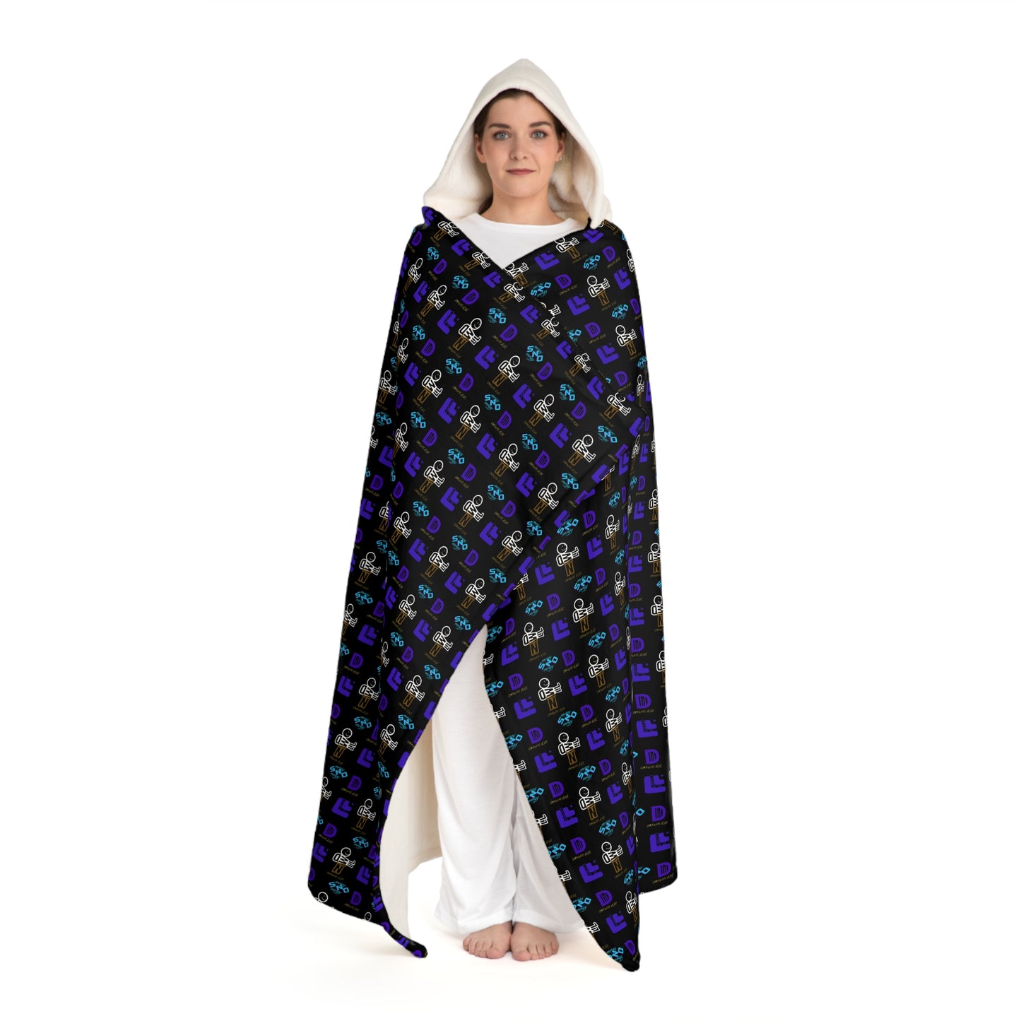 SNO Down Hooded Sherpa Fleece Blanket